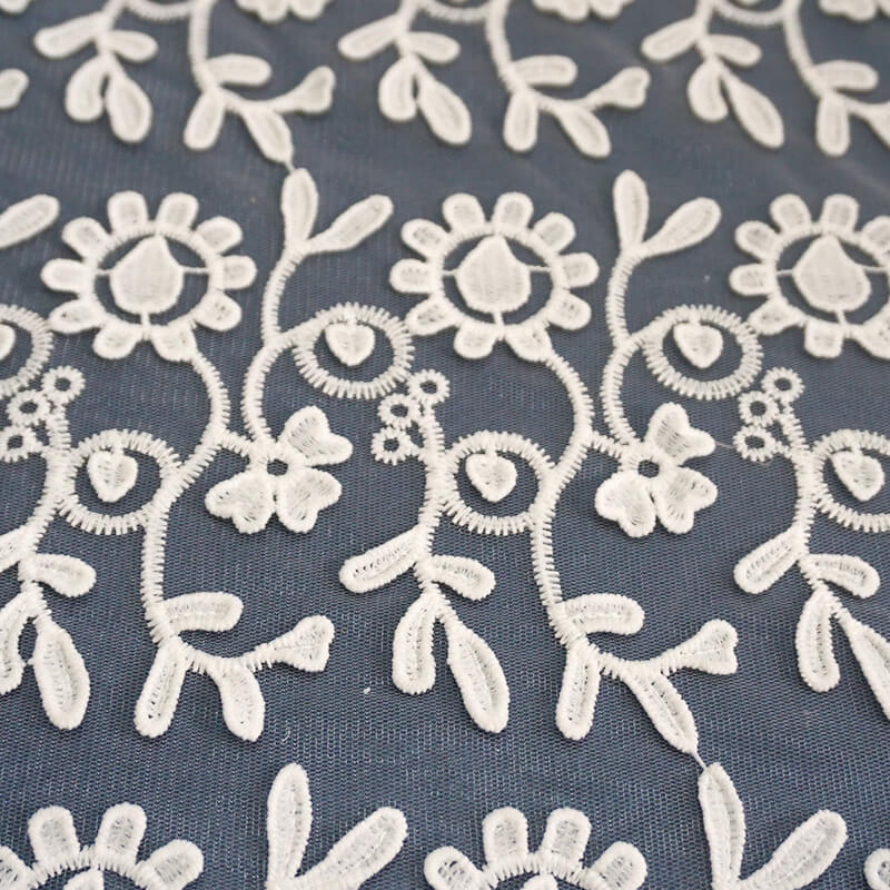 Water Soluble Evening Kids Embroidered Fabric for Women's Wear Wholesa 3